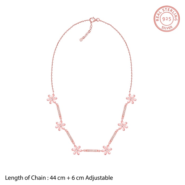 Rose Gold Flowery Bliss Necklace