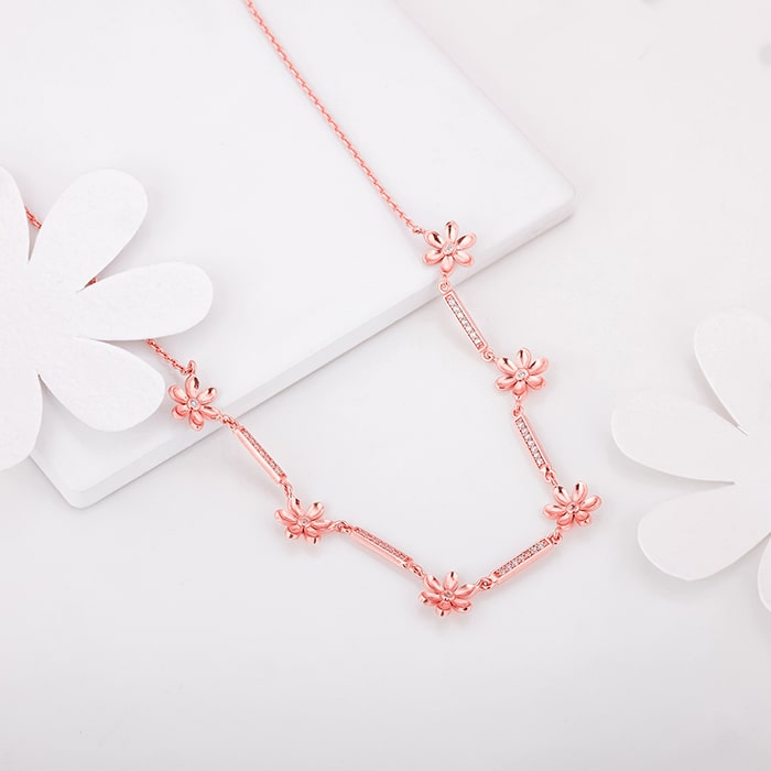 Rose Gold Flowery Bliss Necklace