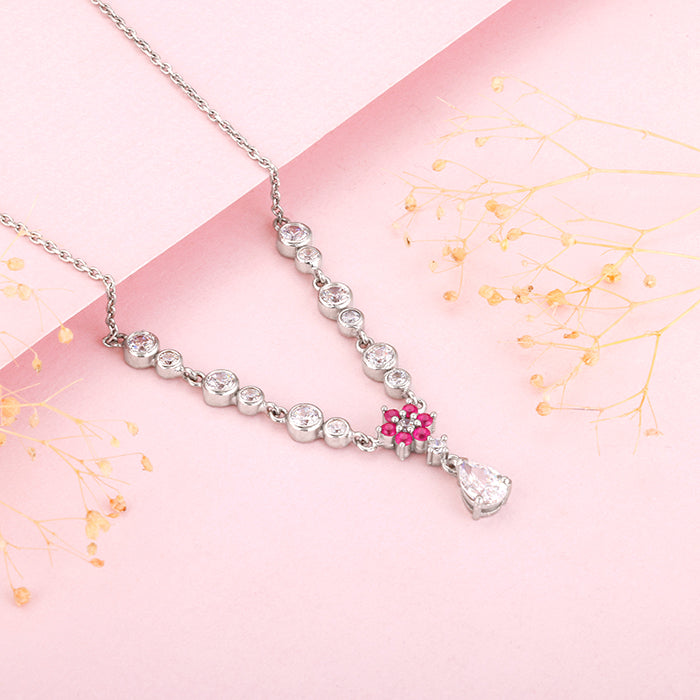 Silver Regal Blossom Necklace