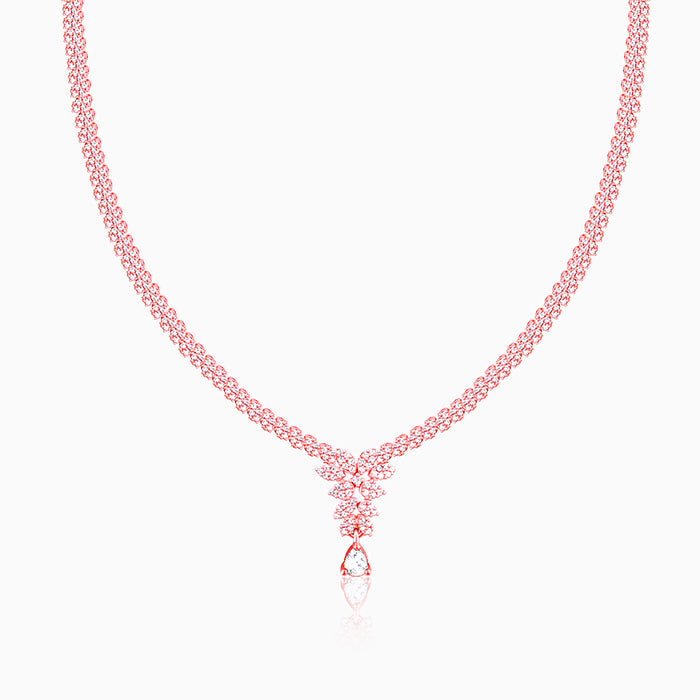 Rose Gold Bridal Floral Necklace