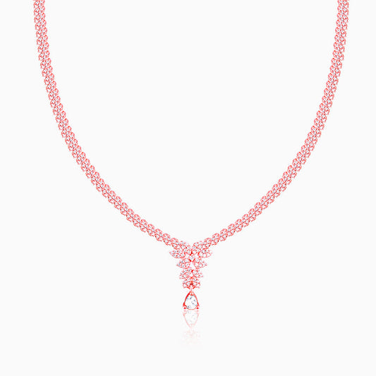 Rose Gold Bridal Floral Necklace