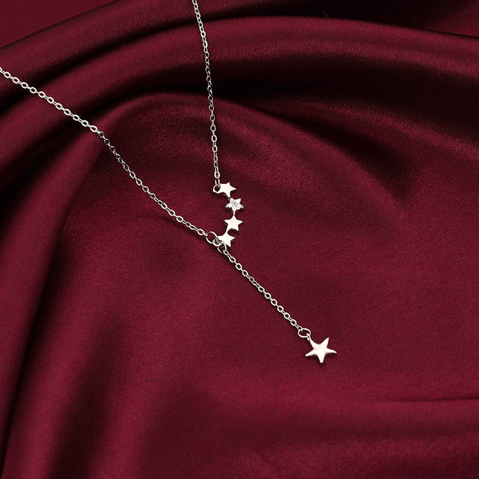 Silver Slipping Star Necklace