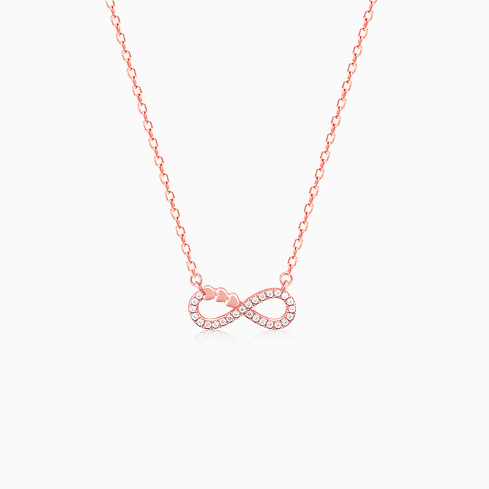 Rose Gold Infinity Heart Necklace
