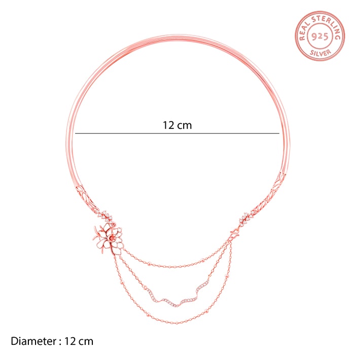 Rose Gold Brahma Kamal Statement Necklace