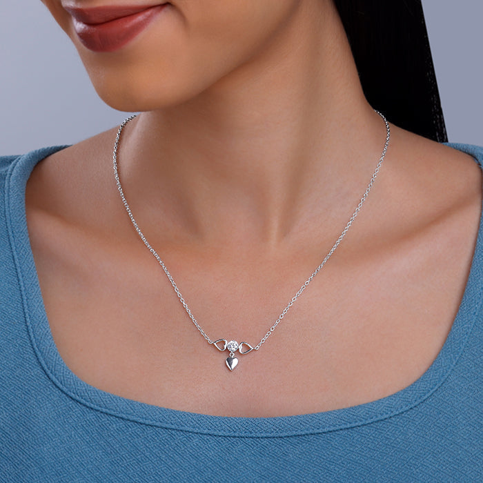 Silver Heart Locker Necklace