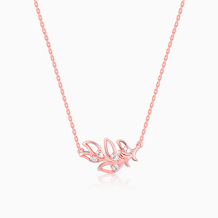 Rose Gold Saumya Mor Pankh Necklace