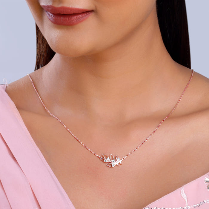Rose Gold Saumya Mor Pankh Necklace