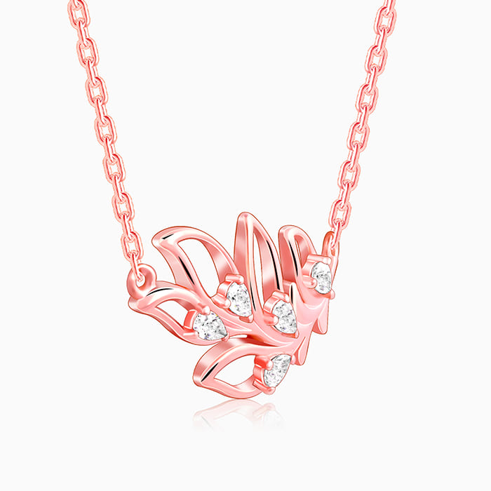 Rose Gold Saumya Mor Pankh Necklace