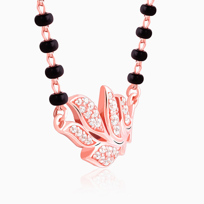 Rose Gold Peacock Feather Mangalsutra