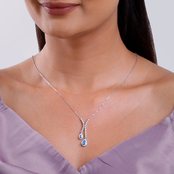 Silver Oceanic Sparkle Necklace