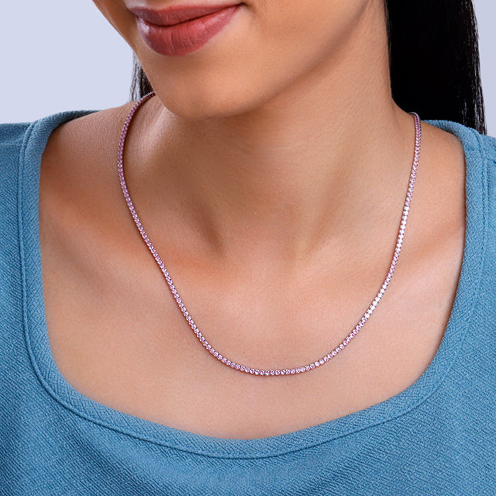 Silver Moonlit Grace Tennis Necklace