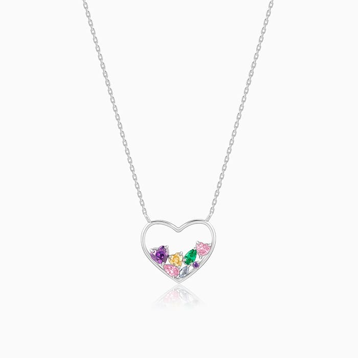 Silver Heart to Heart Necklace