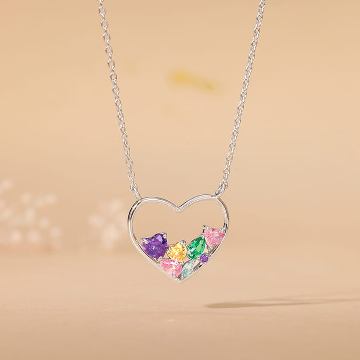 Silver Heart to Heart Necklace
