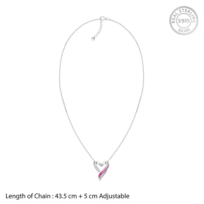 Silver Ombre Heart Necklace