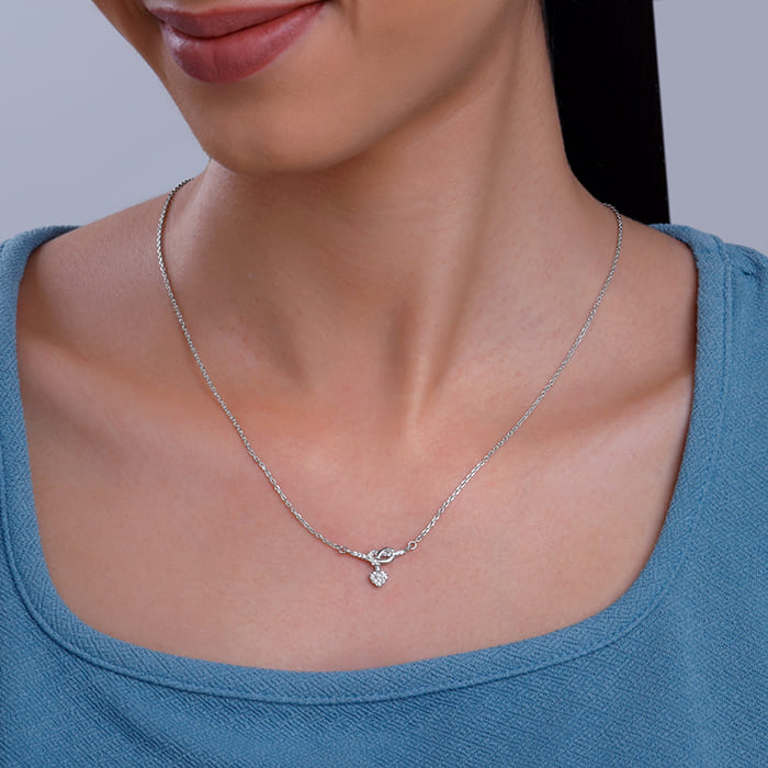 Silver Tied Heart Necklace