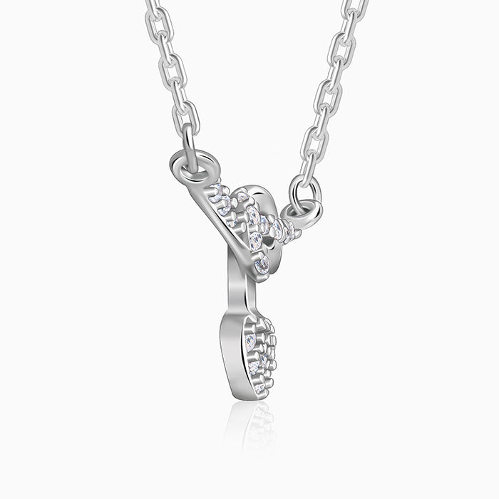 Silver Tied Heart Necklace