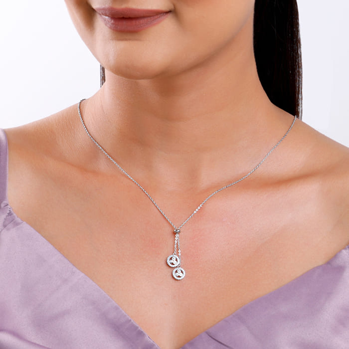 Silver Duo Spark Necklace