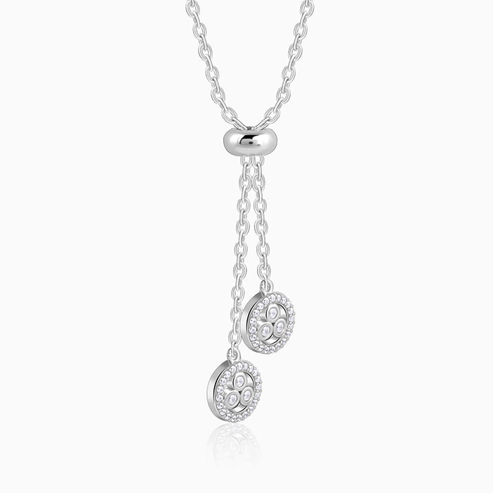 Silver Duo Spark Necklace