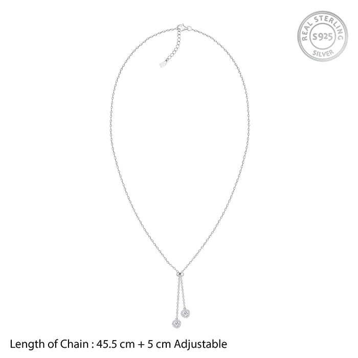 Silver Duo Spark Necklace