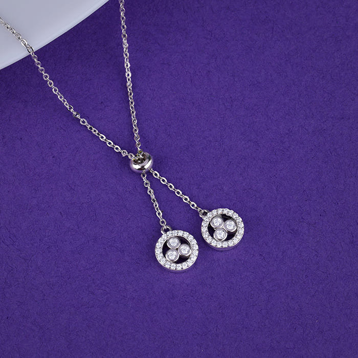 Silver Duo Spark Necklace