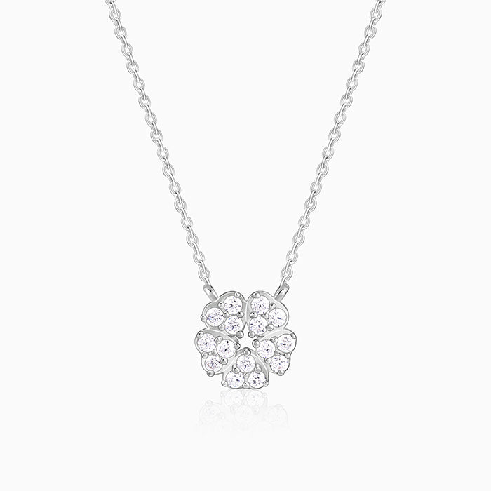 Silver Floral Star Necklace