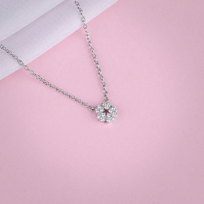 Silver Floral Star Necklace