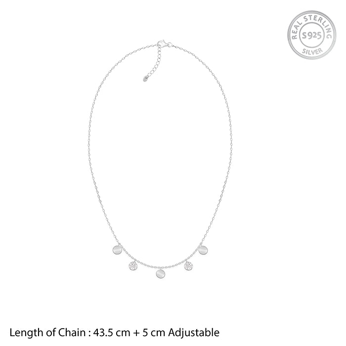 Silver Moonlit Charm Necklace