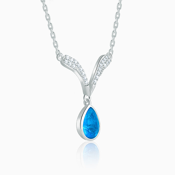 Silver Aqua Blue Necklace