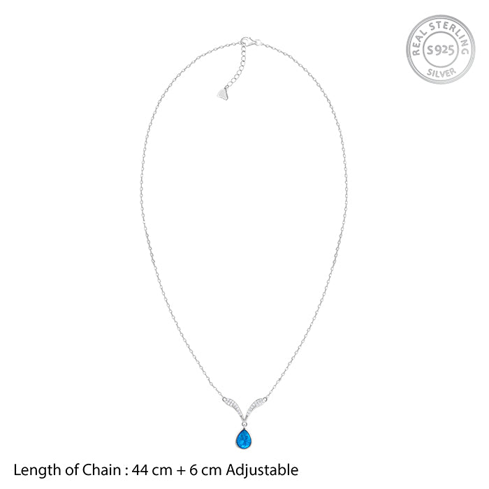 Silver Aqua Blue Necklace