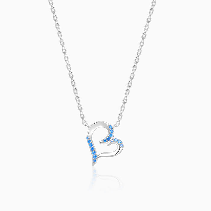 Silver Dewy Heart Necklace