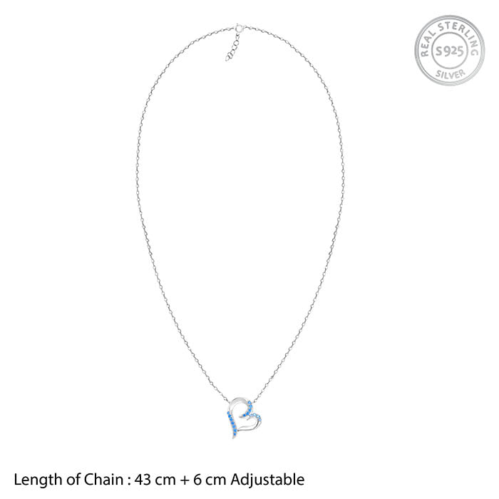 Silver Dewy Heart Necklace