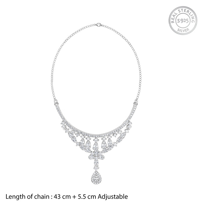 Silver Elegant Statement Necklace
