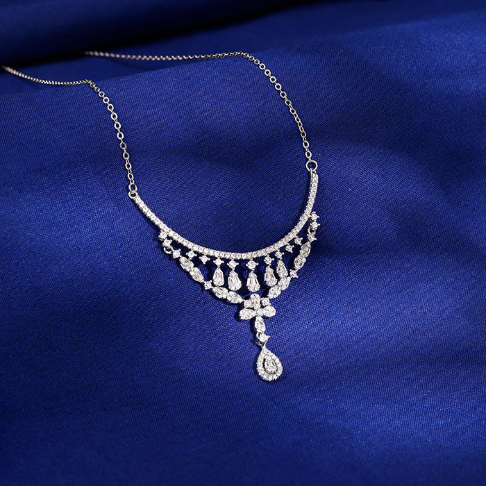 Silver Elegant Statement Necklace