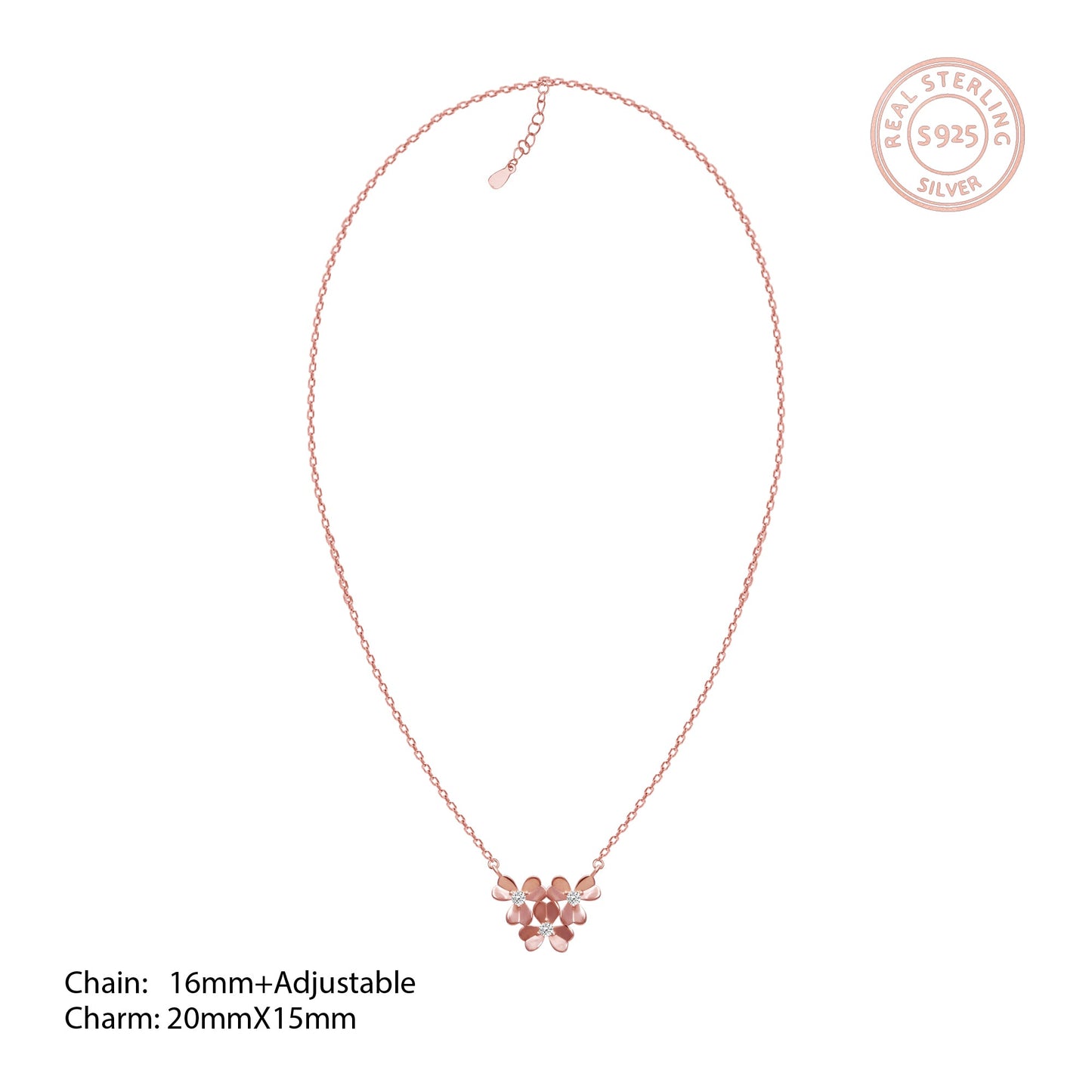 Rose Gold Blooming Flower Necklace