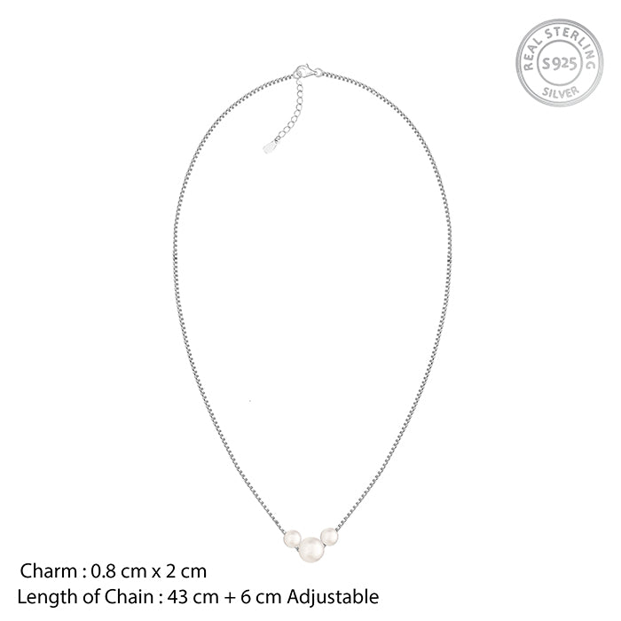 Silver Pearl Drift Necklace