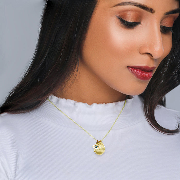 Golden Stare Of Evil Eye Necklace