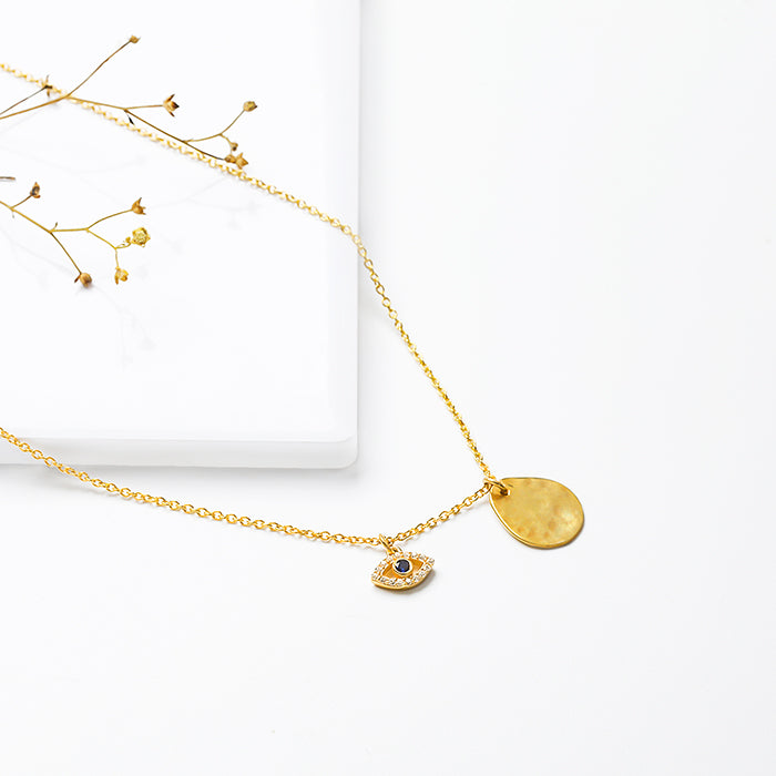 Golden Stare Of Evil Eye Necklace