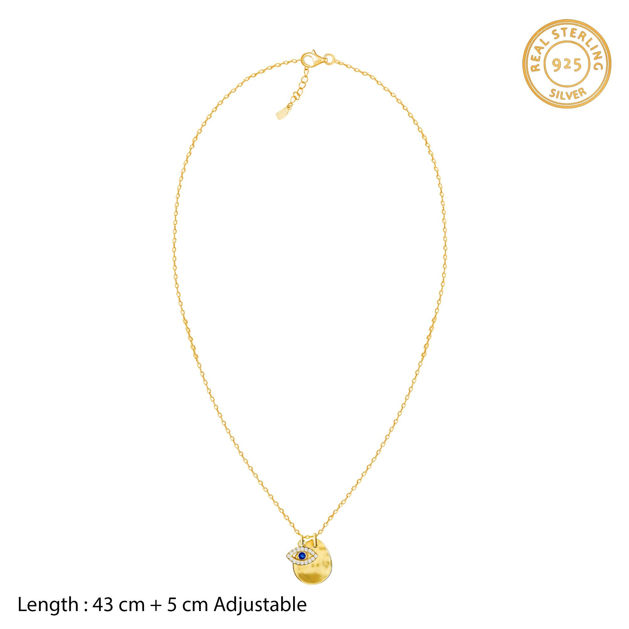 Golden Stare Of Evil Eye Necklace