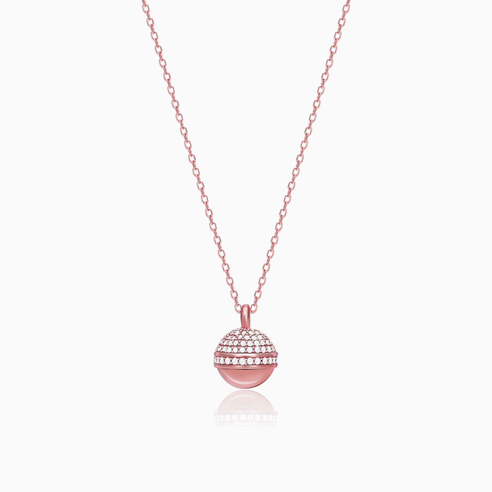 Anushka Sharma Rose Gold Studded Trinket Pendant With Link Chain