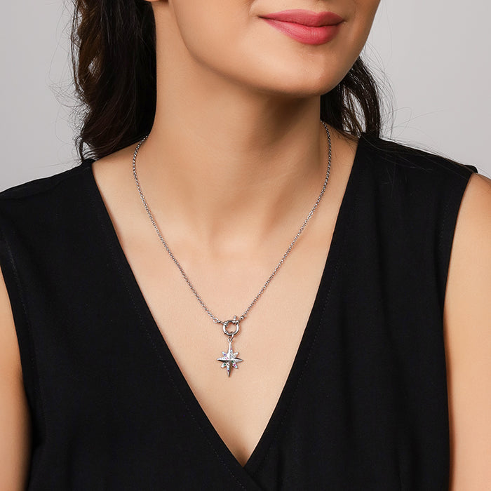 Silver Hued Polaris Necklace