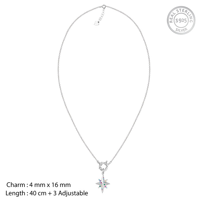 Silver Hued Polaris Necklace