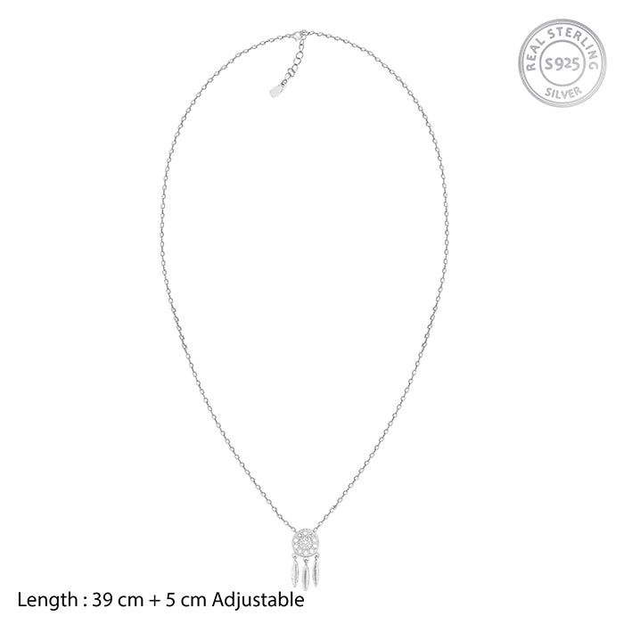 Silver Dreamcatcher Necklace Set