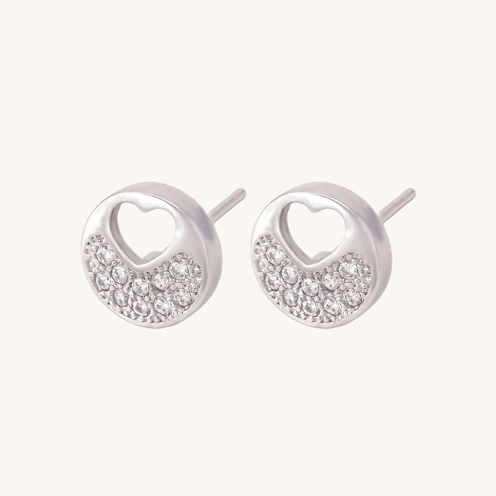 Pandora's Heart Stud Earrings- 925 Silver