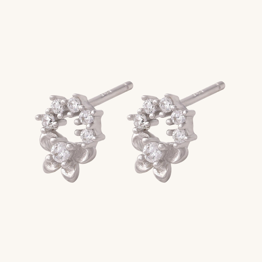 Weiss Wreath Stud Earrings- 925 Silver