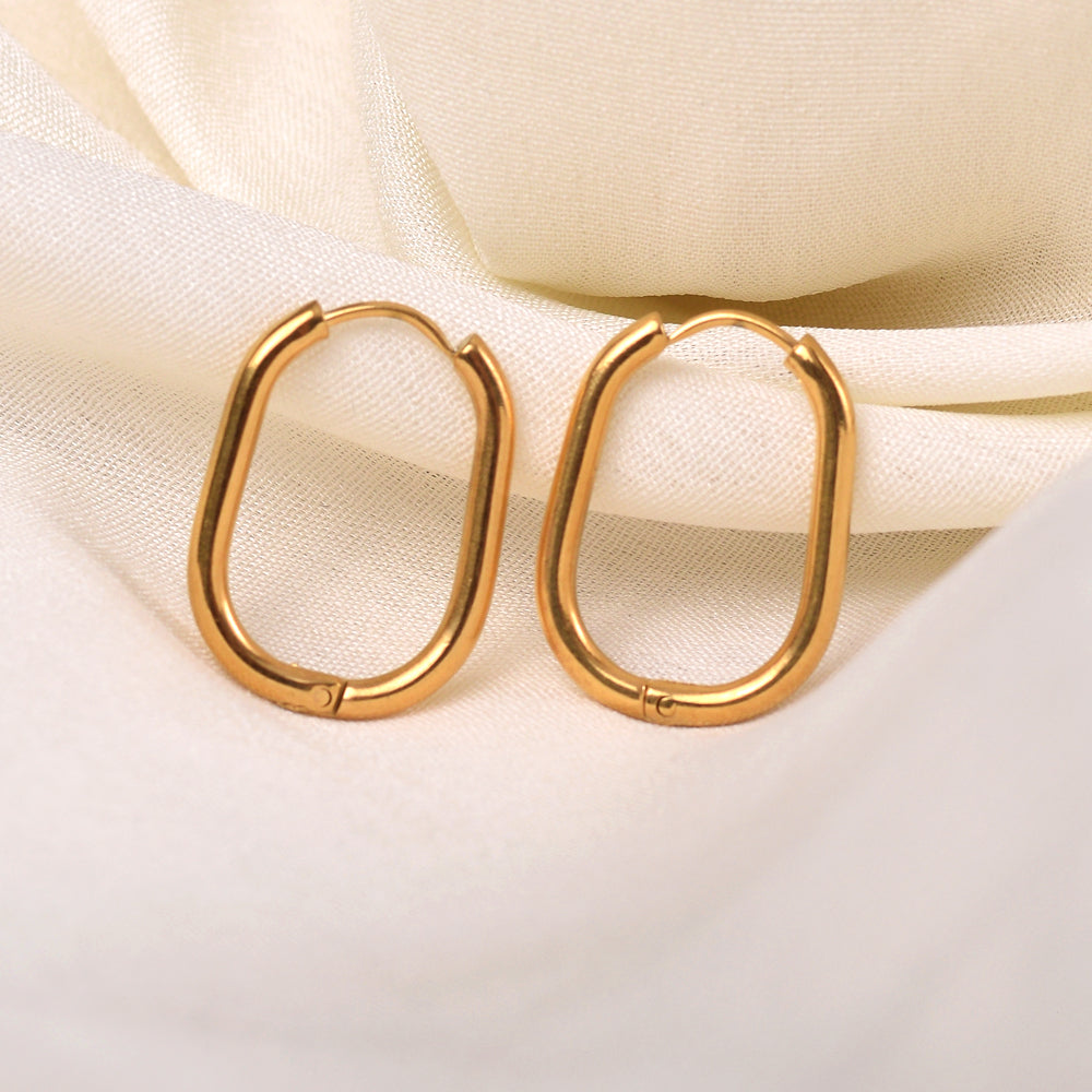 Plain Oval Hoop Earrings