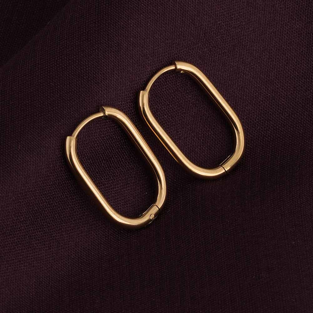 Plain Oval Hoop Earrings