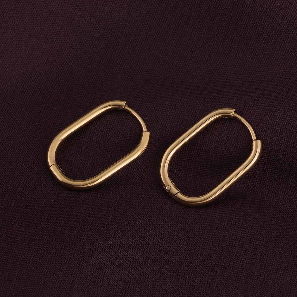 Plain Oval Hoop Earrings