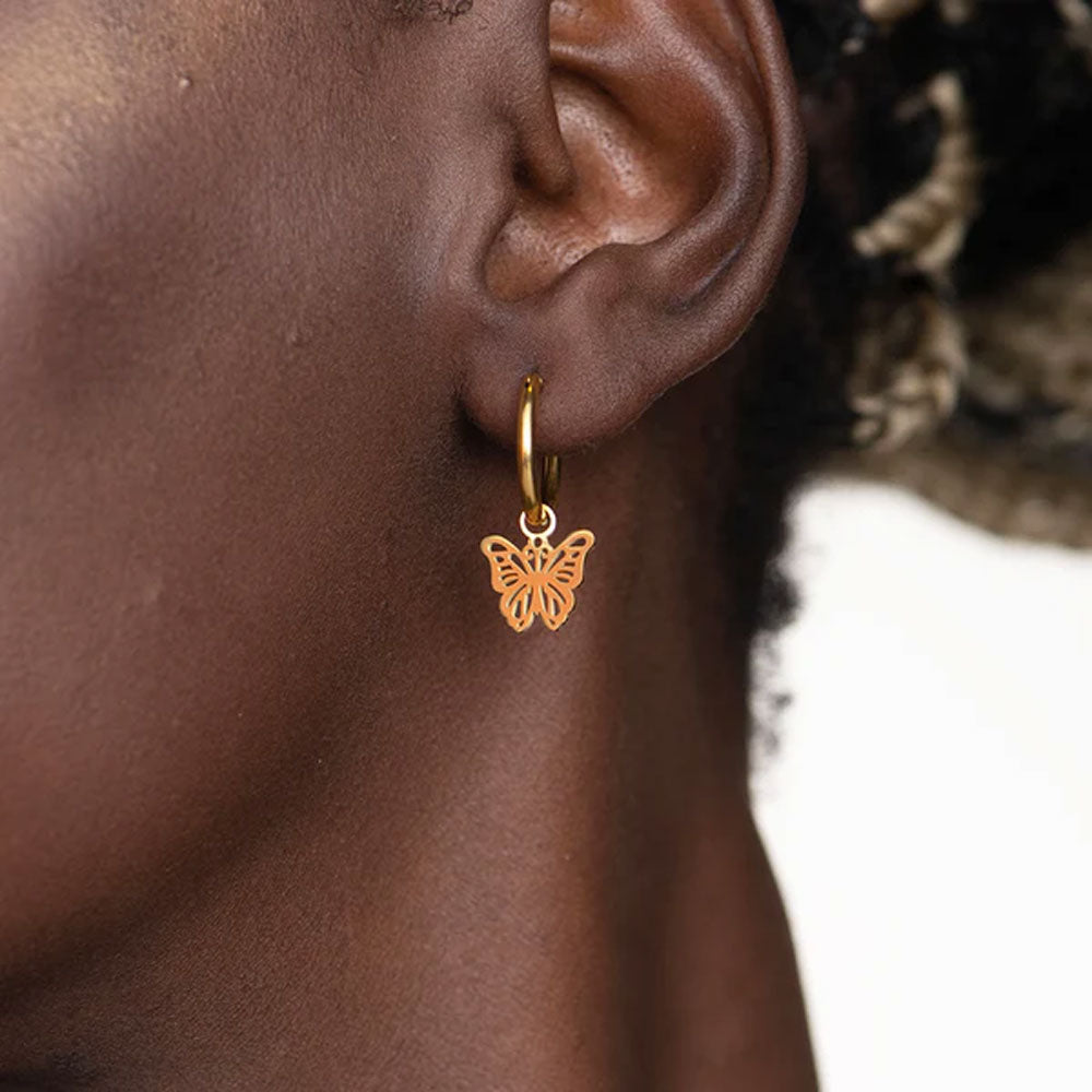 Sylvia Butterfly Hoop Earrings