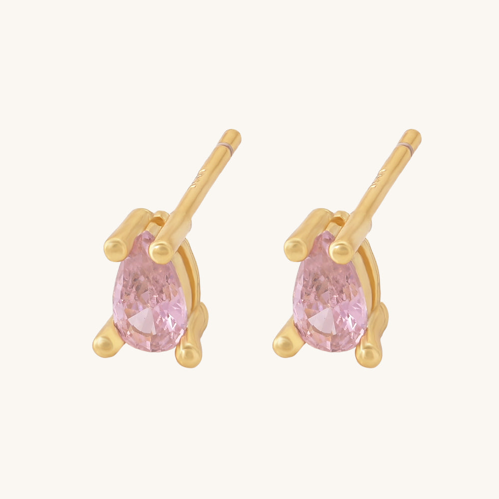 Stone Drop Stud Earrings