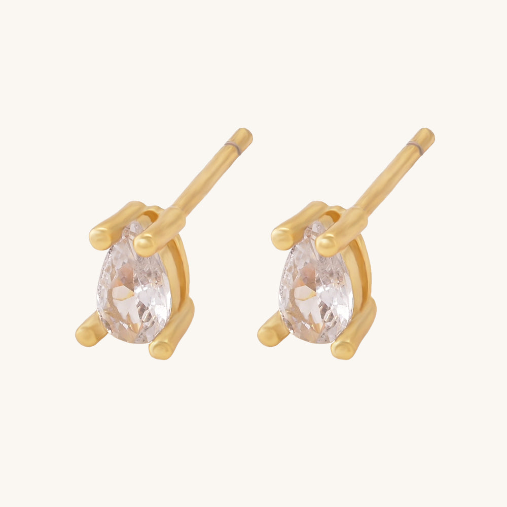 Stone Drop Stud Earrings